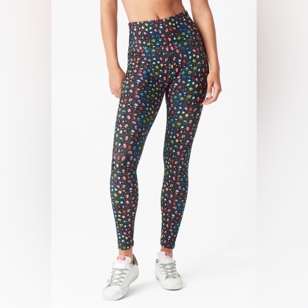 Terez DuoKnit Leggings in Black Gems Reversible X-Small NEW